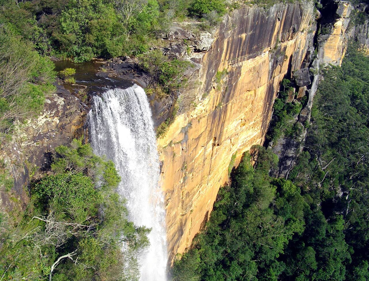 Fitzroy Falls dropping from the sandstone escarpment in the Southern Highlands